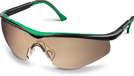 Защитные коричневые очки BASIC стекло-моноблок с покр. уст. к истиранию и запот., откр. типаKRAFTOOL