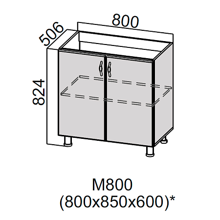 Фасад МДФ М800 стол под мойку (Прованс Белый Текстурн