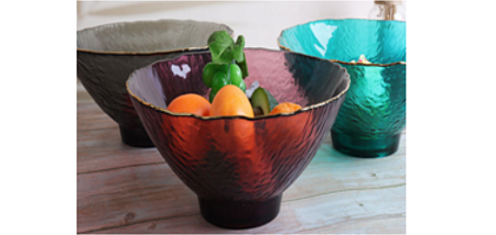 Тарелка для фруктов серая 24*8 см