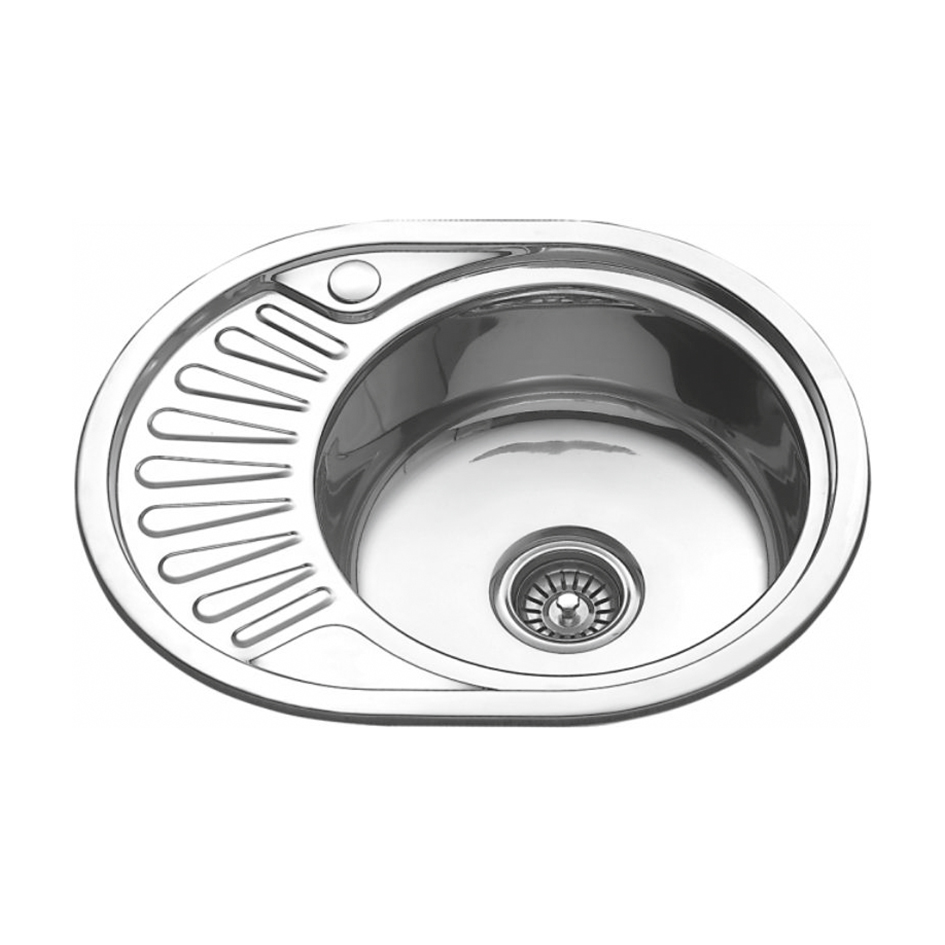 Мойка нерж Сириус 570*450 овал 0,6*160 прав (12)(_1/12_)