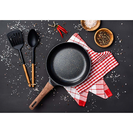 Сковорода  Карнуа SATOSHI литая d28см, А/П Мрамор, индукция