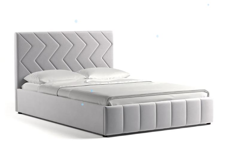 Кровать двойная Милана 140 (Tenerife silver (светло-серый)(основание+дно+механизм)
