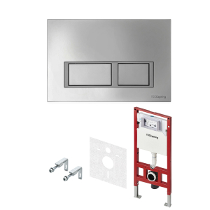 Комплект TECEspring c кронштейнами и панелью смыва TECEspring R, хром глянец, контур клавиш хром(_1_