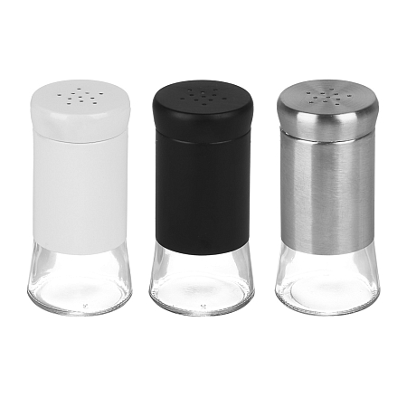 Солонка 10,8х5см, стекло, нерж.сталь, 3 цвета VETTA