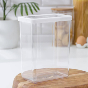 Емкость д/сыпучих продуктов 2,5л Степ прямоуг. 16*10*21см белый (12) М1298