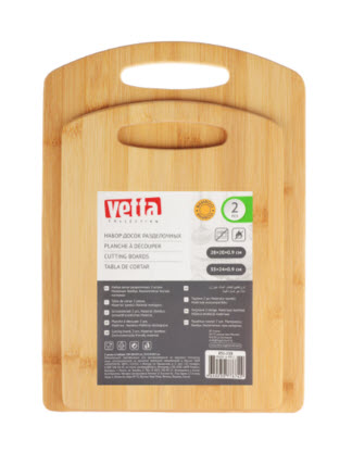 Набор досок разделочных, 2шт. (28х20х0.9см, 33х24х0.9см), бамбук, VETTA Гринвуд