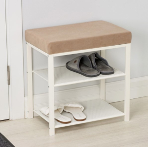 Банкетка "Торонто 13S" цвет каркаса белый, цвет сиденья бежевый (1)