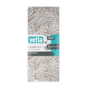 Салфетка для сушки посуды из микрофибры, "Орнамент", 38x50см, 330г/кв.м, 1 цвет VETTA