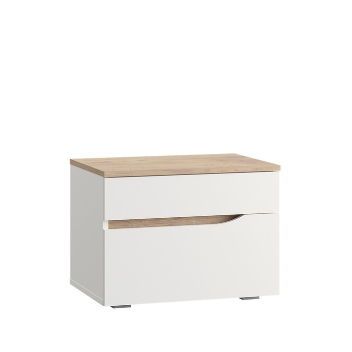 Тумба прикроватная Муссон 16.03  (Белый PE шагрень, Дуб эндгрейн элег.)