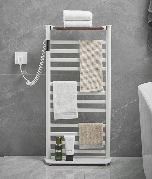 Полотенцесушитель напольный элект. 47*92*19,5 см белый с полкой