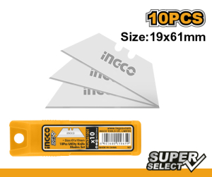 Лезвия для ножей трапеция 19*61 мм INGCO HUKB61001 (10/200)