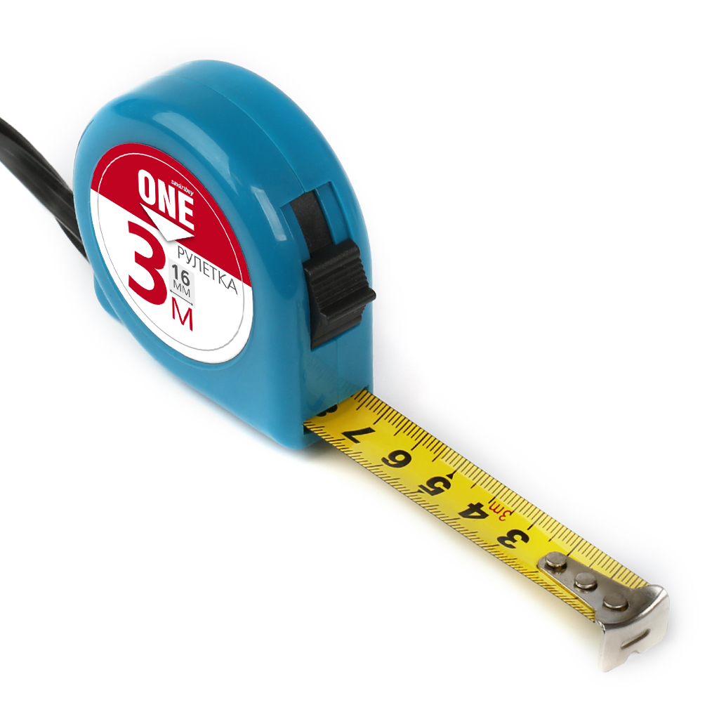 Рулетка измерительная, 3мх16мм, пластиковый корпус, фиксатор, усиленный зацеп, Smartbuy One Tools/96