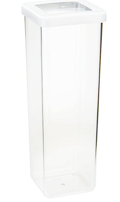 Емкость д/сыпучих продуктов 1,9л "Степ" квадр. 100*100*280мм Белый (12) М1294