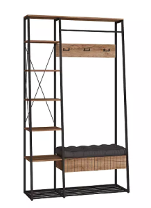 Прихожая Гранд 15.124 N (Дуб Крафт табачный, Кожзам HOLST Black)