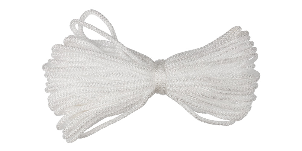 Шнур вязаный д  2 мм, белый,  20 м (100)