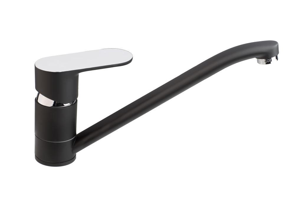 Смеситель CALORIE  Люкс (чёрный/хром) д/кухни на гайке (18 шт/кор) (_18_)