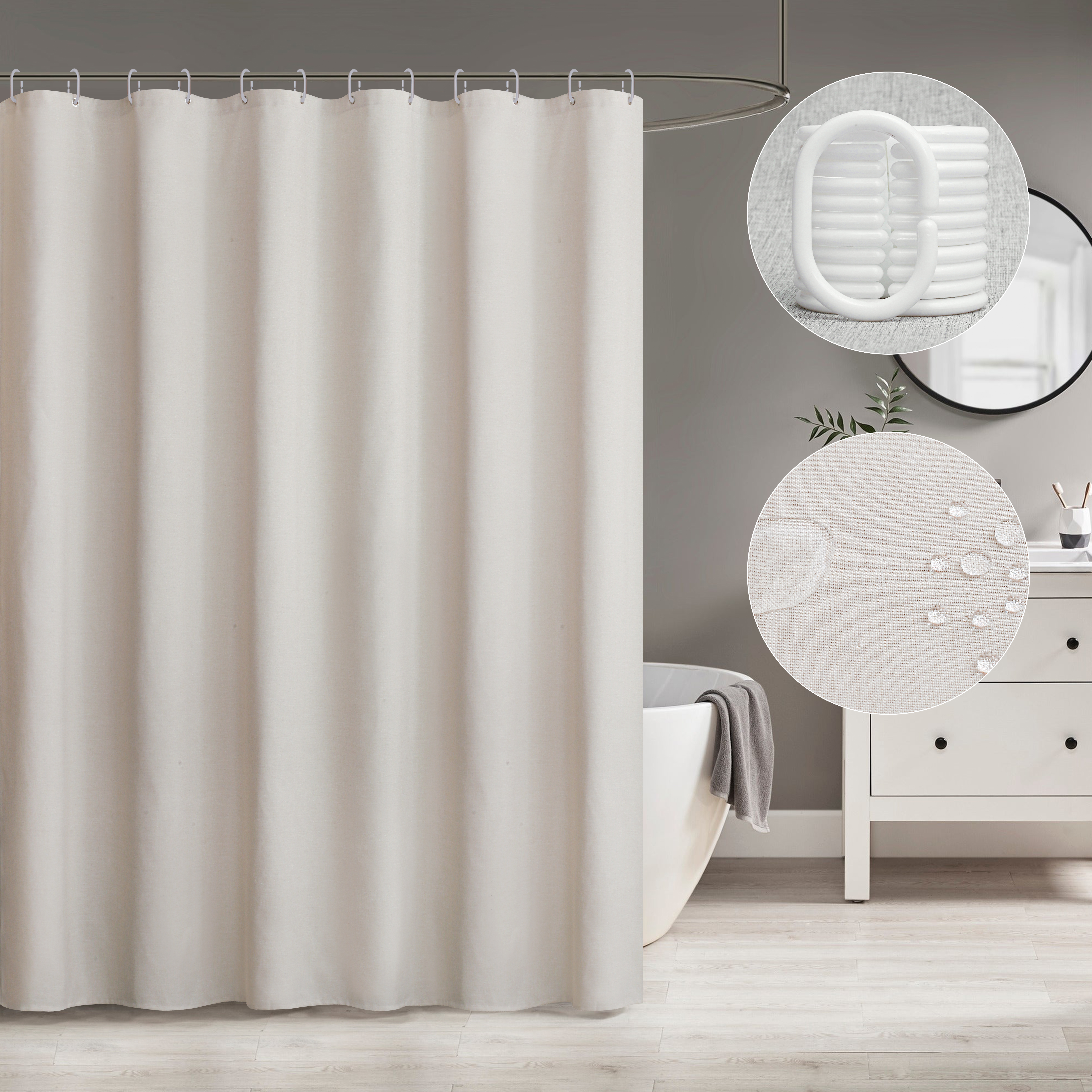 Штора бежевая тканевая 180*180см Сахара