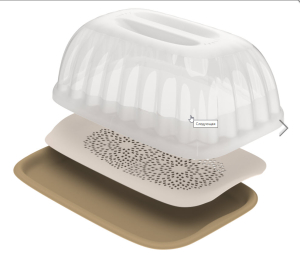 Хлебница с вкладышем сушилкой 406*266*167мм  АП 611 (30)