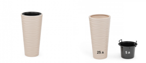 Кашпо напольное D390 25,0/5,0л "Оазис" с/п светло-бежевый (2) М8077