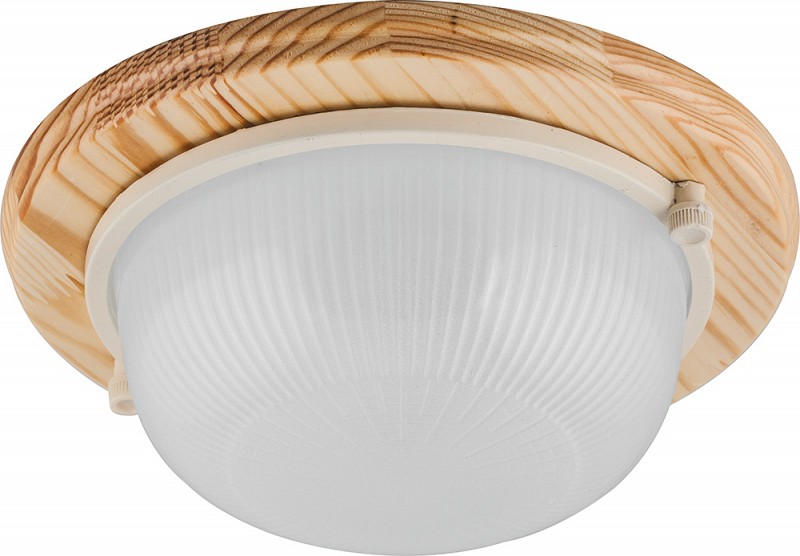 Светильник накладной IP54 220V 60Вт  Е27 дерево,клен, круг НБО 03-60-011(8)