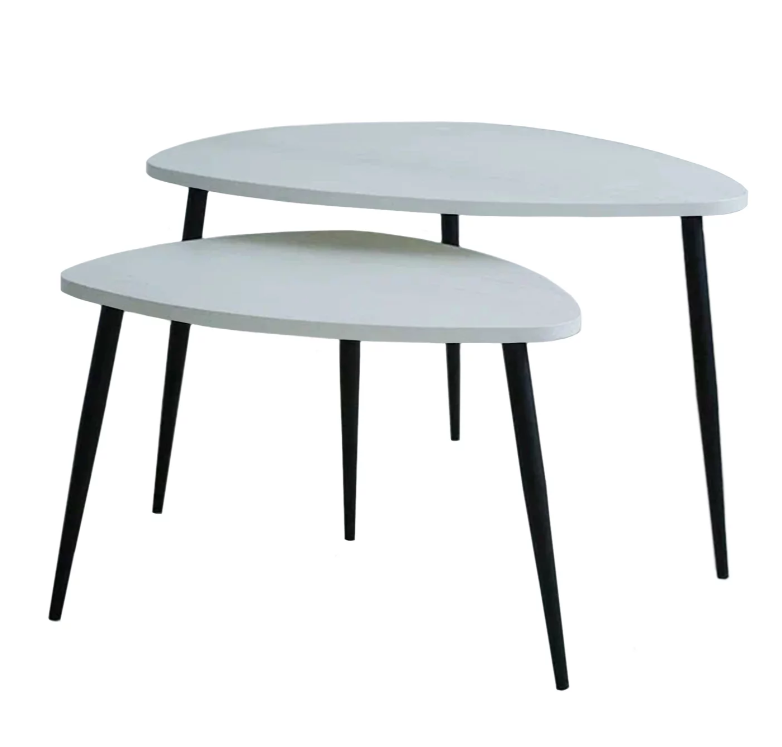 Комплект столов журнальных САВАННА каркас черный/ЛДСП Бетон пайн светлый