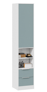 Шкаф комбинированный Марли (Белый/Серо-голубой)