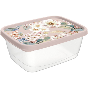 Контейнер д/продуктов 1,5л прямоуг.декор Бежевый (24) 221160727/06