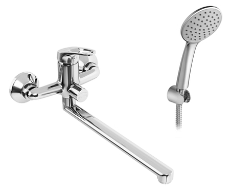 Смеситель для ванны-душа Santek Баус длинный излив с аксессуарами, хром (8)
