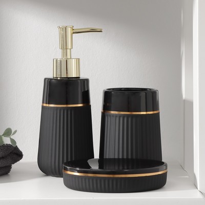 Набор для ванной SAVANNA Grace, 3 предмета  цвет чёрный