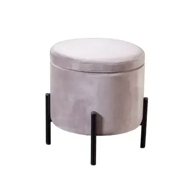 Пуф 1 Grand, круглый(Barkhat 26,Barkhat 26,Barkhat 26,3,Опора, цвет черный, матовый)