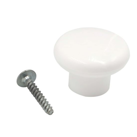 Ручка-кнопка мебельная d34 белый