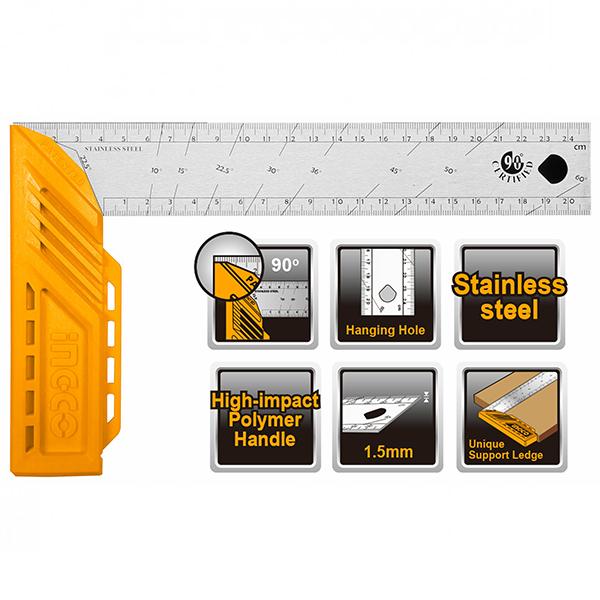 Угольник 300 мм INGCO HAS123002 INDUSTRIAL металлический HAS123002