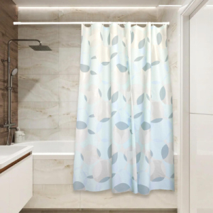 Штора для ванной PEVA 75 г/кв.м PV-122 (мелкие листья) 180х180 см "Сантис"