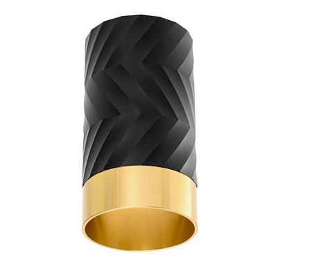 Накладной светильник WOLTA WSL-GU10/09BG IP20 под лампу GU10 Чёрный/золото LINEA D55x100 (10)