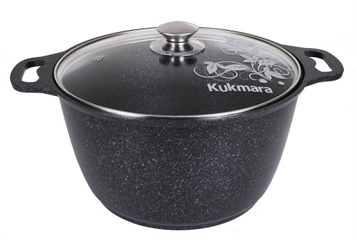 Кастрюля 6,0л Мраморная ст/кр а/п темный мрамор п/у (2) кмт62-1а