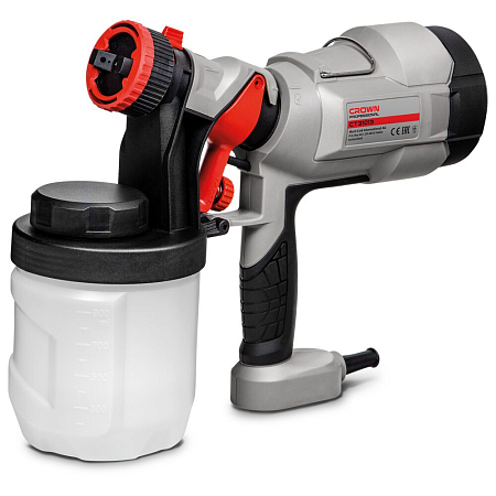 Краскораспылитель CROWN CT31013 400Вт, 900мл/мин, 0,1-0,2 бар, 30Din-s, сопло 2,5мм, бачок 800мл