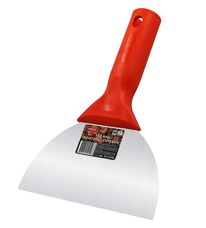 Шпатель-скребок DЕCOR 160 мм, 0,7 мм, конич. резьба (24шт/120шт)