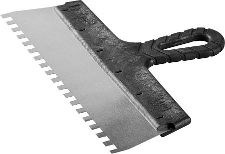 Шпатель фасадный ЗУБР  300 мм, зуб 8 х 8 мм, пластиковая ручка, нержавеющий (12)