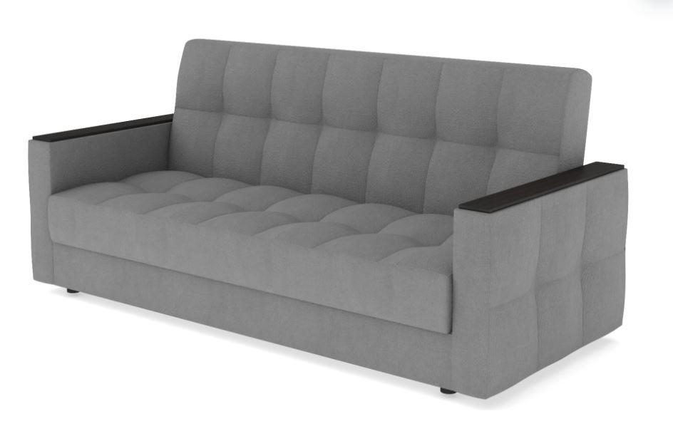 Диван прямой КНИЖКА УЮТ (Ткань. МДФ Венге, Bingo Grey)