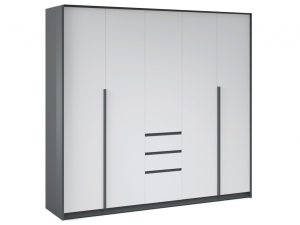 Шкаф 5-ти дверный Спальня Мишель (Антрацит/Белый жемчуг)