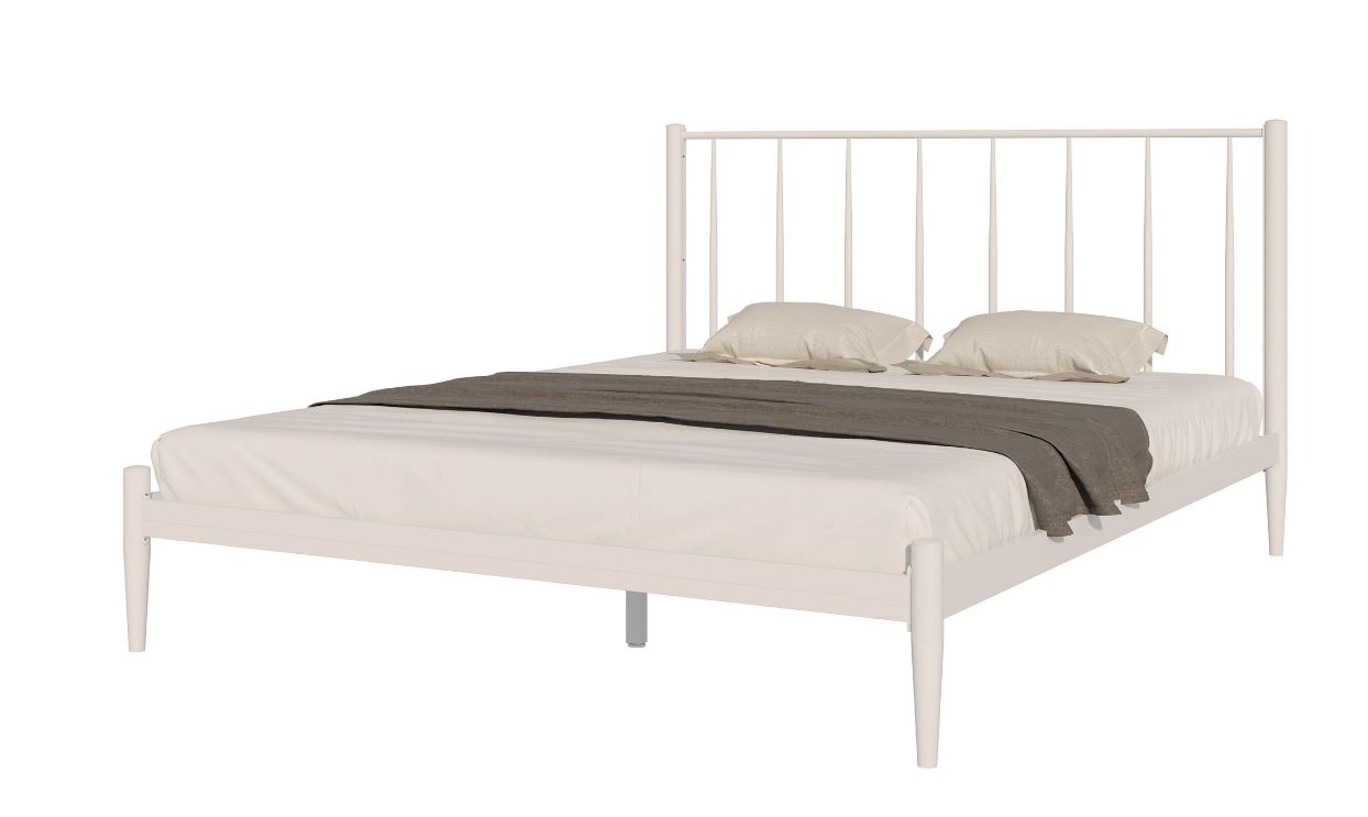 Кровать металлическая КМД 26 "БРИЗ" 1800х2000 белый (разбор. с берез. ламелиями)