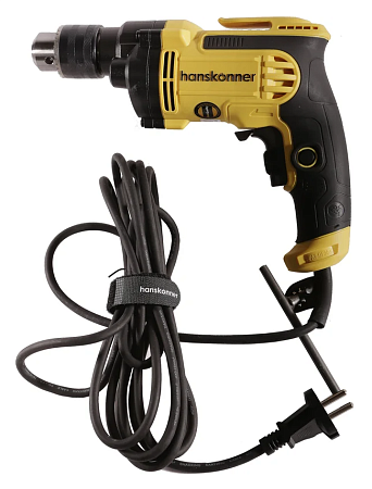 Дрель электрическая Hanskonner PLATINUM, 700Вт, 0-1700об/мин, патрон 13мм, ПОНИЖАЮЩИЙ РЕДУКТОР, кабе