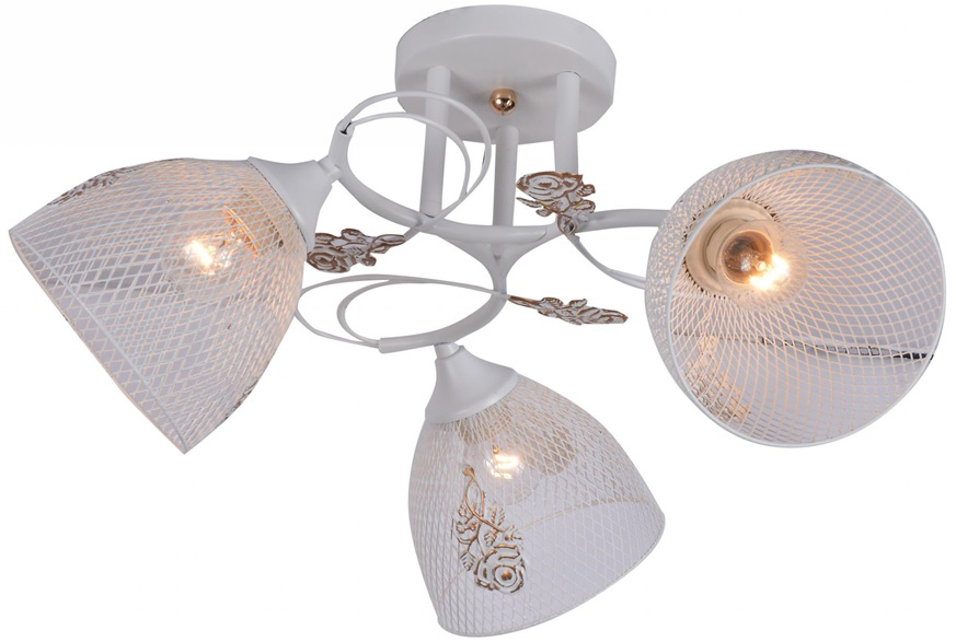 Люстра AU11417/3 WH+GOLDPN белый+золото в патине Е27 3х60W