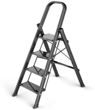 Стремянка "Горизонт-1" стальная черная, 5 ступени, ширина ступени 20 см (2)