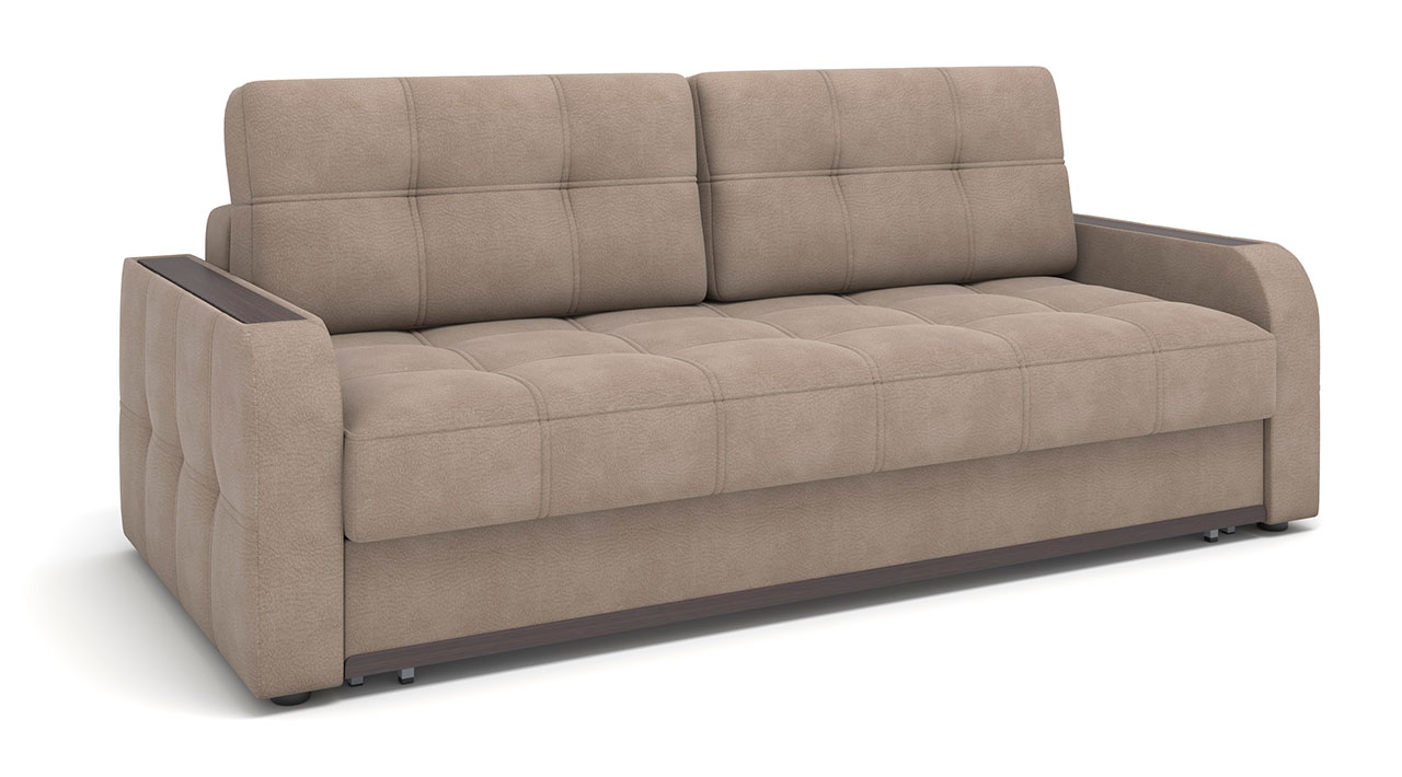 Диван прямой  Монако еврокнижка с подушками (2шт) Ткань: Bison chocolate