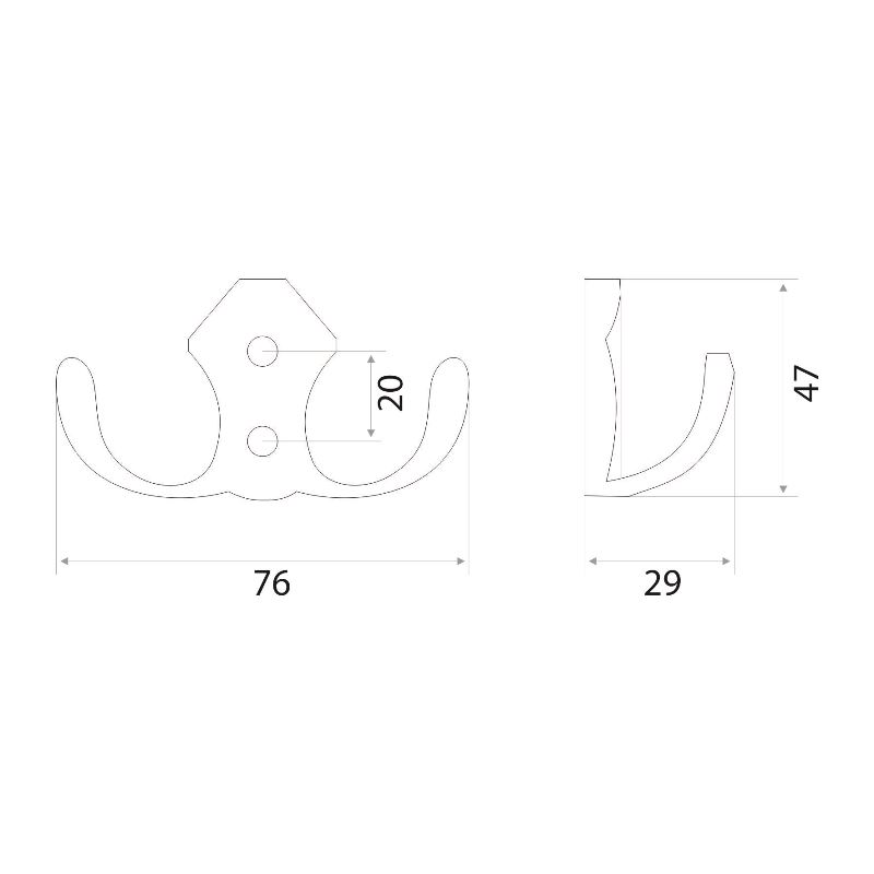 Крючок 04.43.33 "ZY-204В" бронза (50)