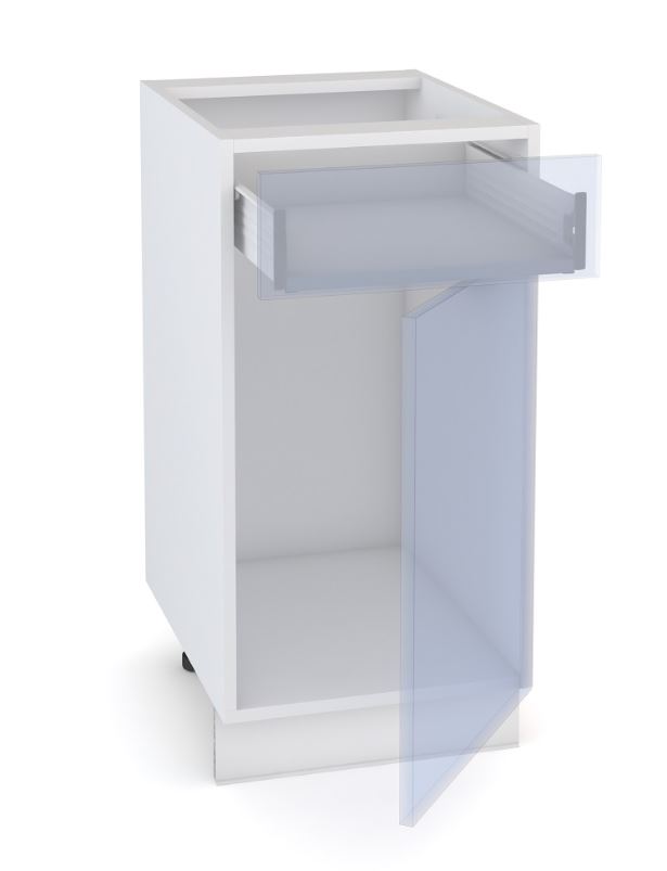 Каркас шкафа напольного/ 40*72 Ящик на метабоксе+дверь/ Белый/ МК																								