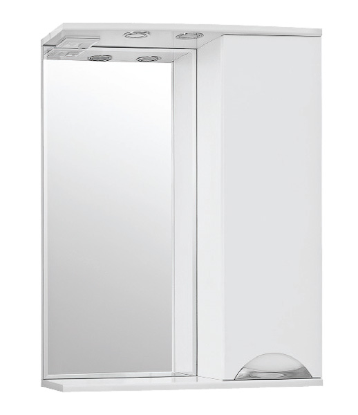 Зеркало-шкаф "Танго 600" с подсветкой белый 600*816*200 (1)