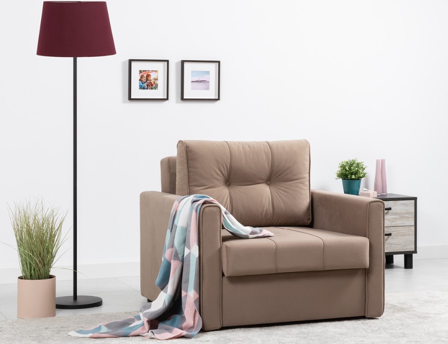 Кресло - кровать Лео Арт. ТК 381 Velutto 22*" (латте)