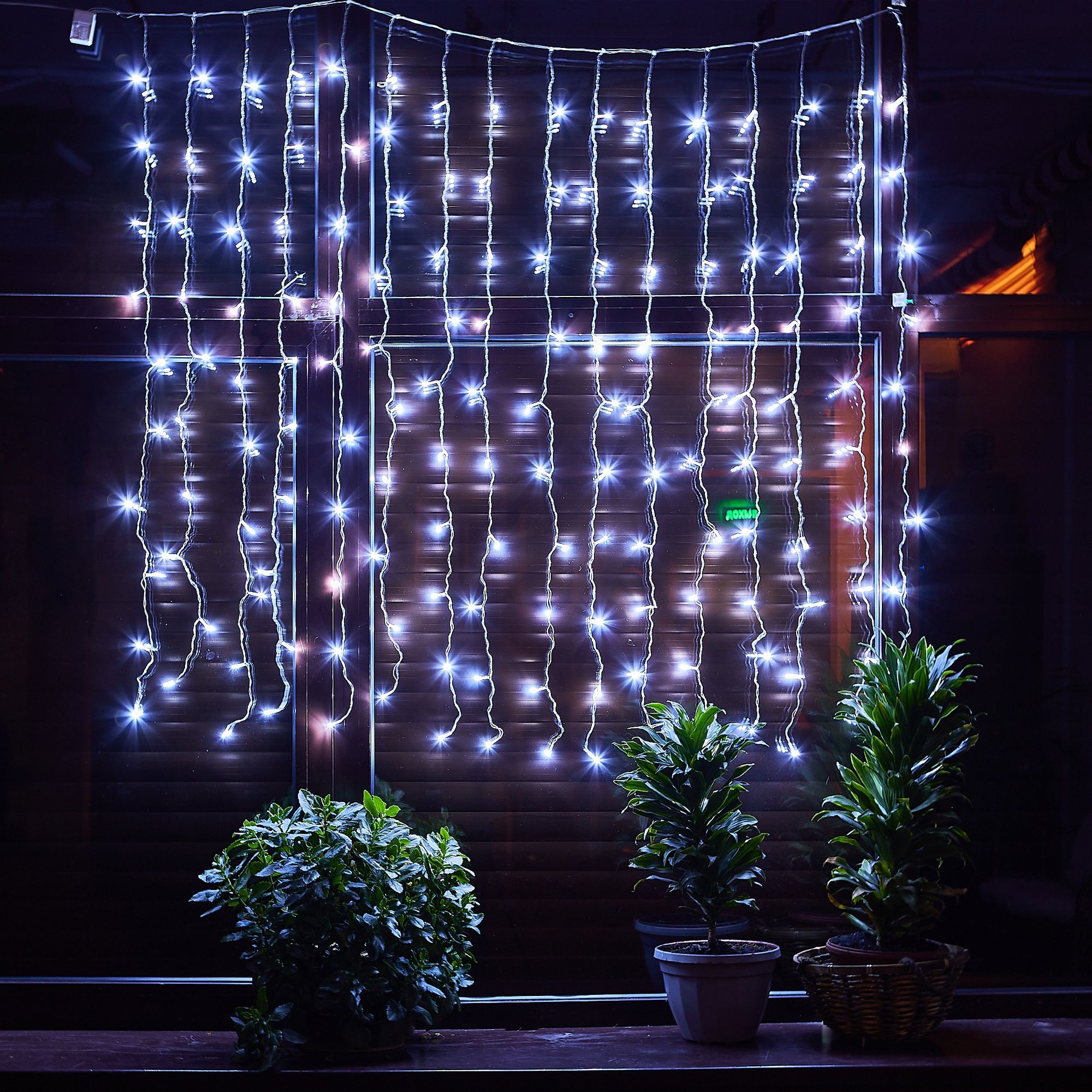 Занавес светодиодный, 1,5х1,5м. 100 светодиодов. Белый свет. ULD-C1515-100/DTA WHITE IP20